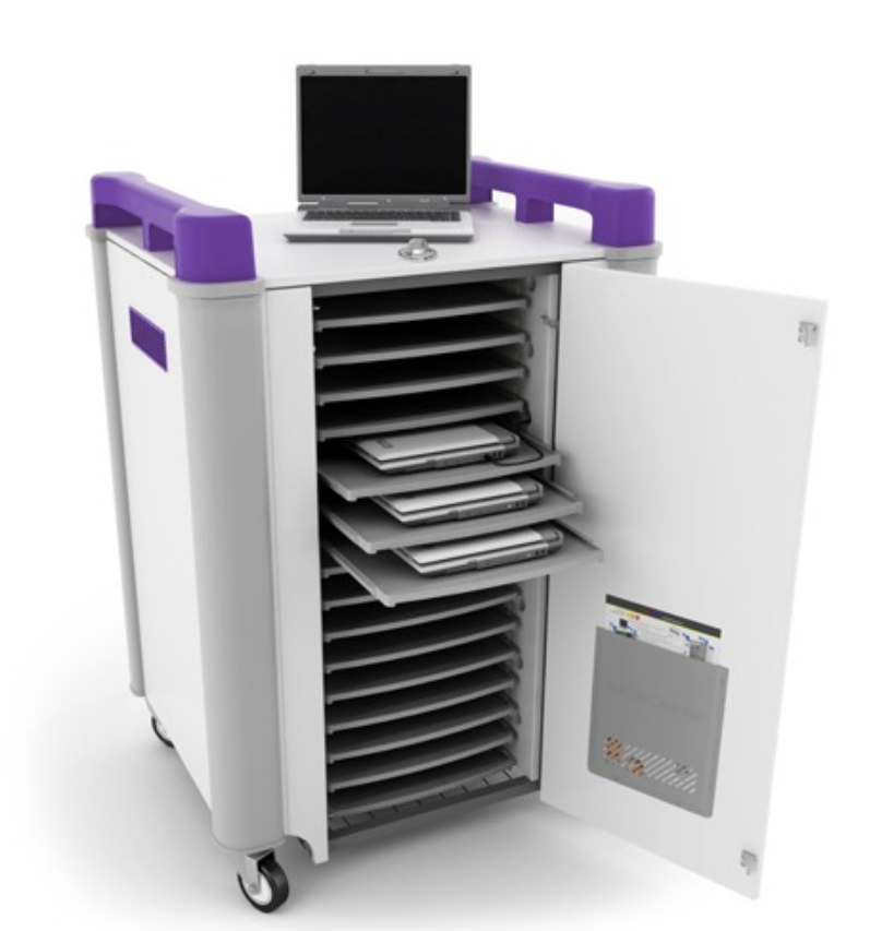 LapCabby 16H Laptop Storage and Charging Trolley - Purple