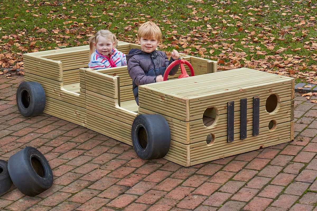 Early Years Outdoor Playground Wooden Super Car 2