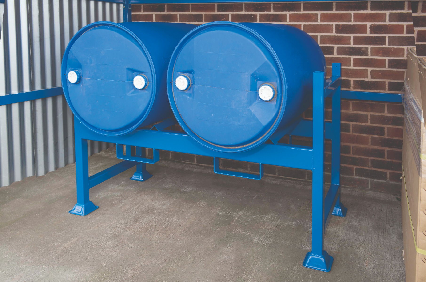 Heavy Duty Steel Framed Industrial QMP Drum Rack - Blue Powder Coated