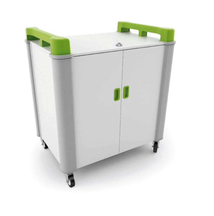 LapCabby 15V Vertical Laptop Storage and Charging Trolley - Lime