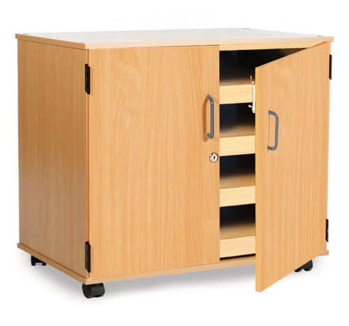 Mobile 4 Drawer A1 Paper Classroom Storage with Doors