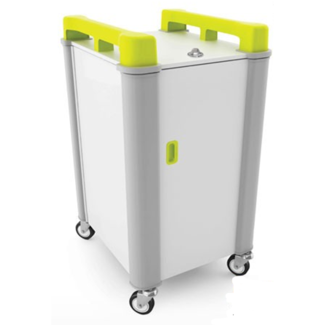 LapCabby 10V Vertical Laptop Store and Charging Trolley - Lime
