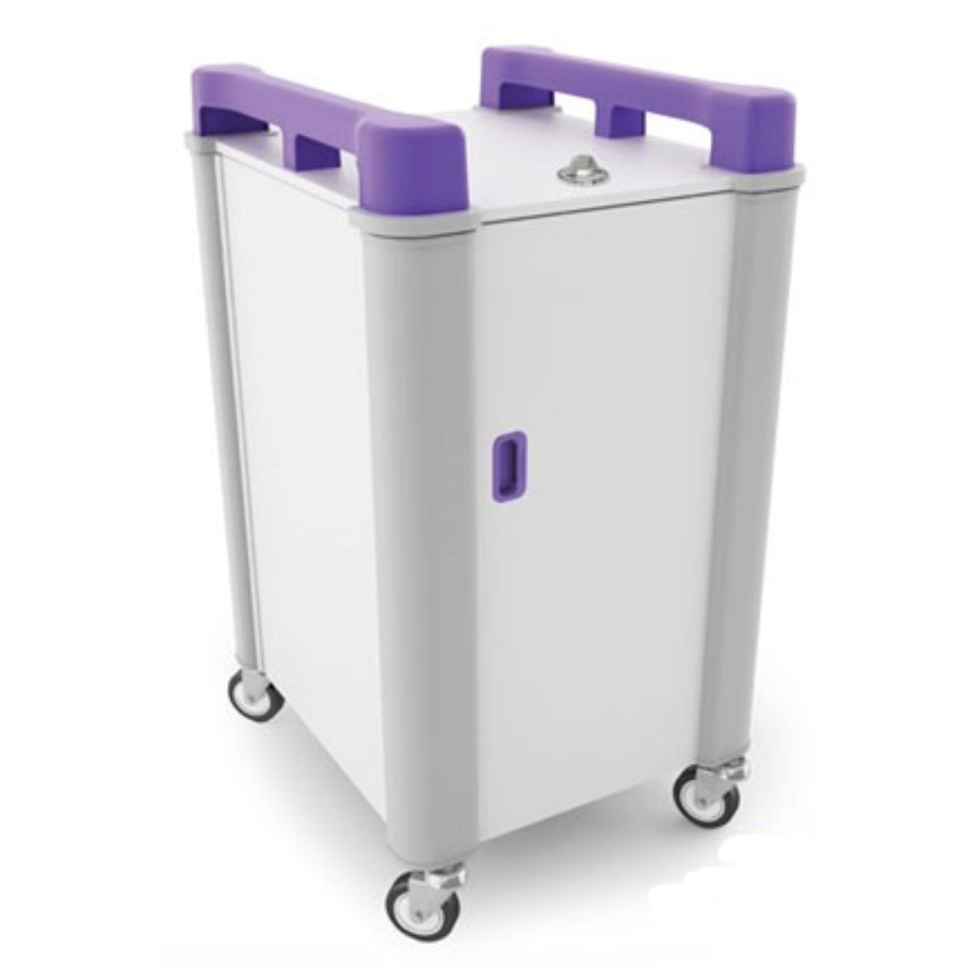 LapCabby 10V Vertical Laptop Store & Charging Trolley - Purple