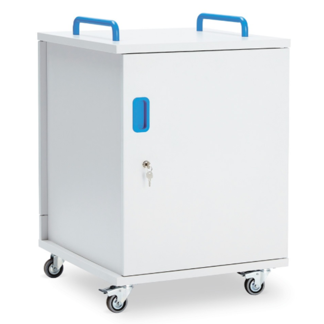 LapCabby Lyte Single Door 16-Device Mobile Metal Shelf Charging Cabinet