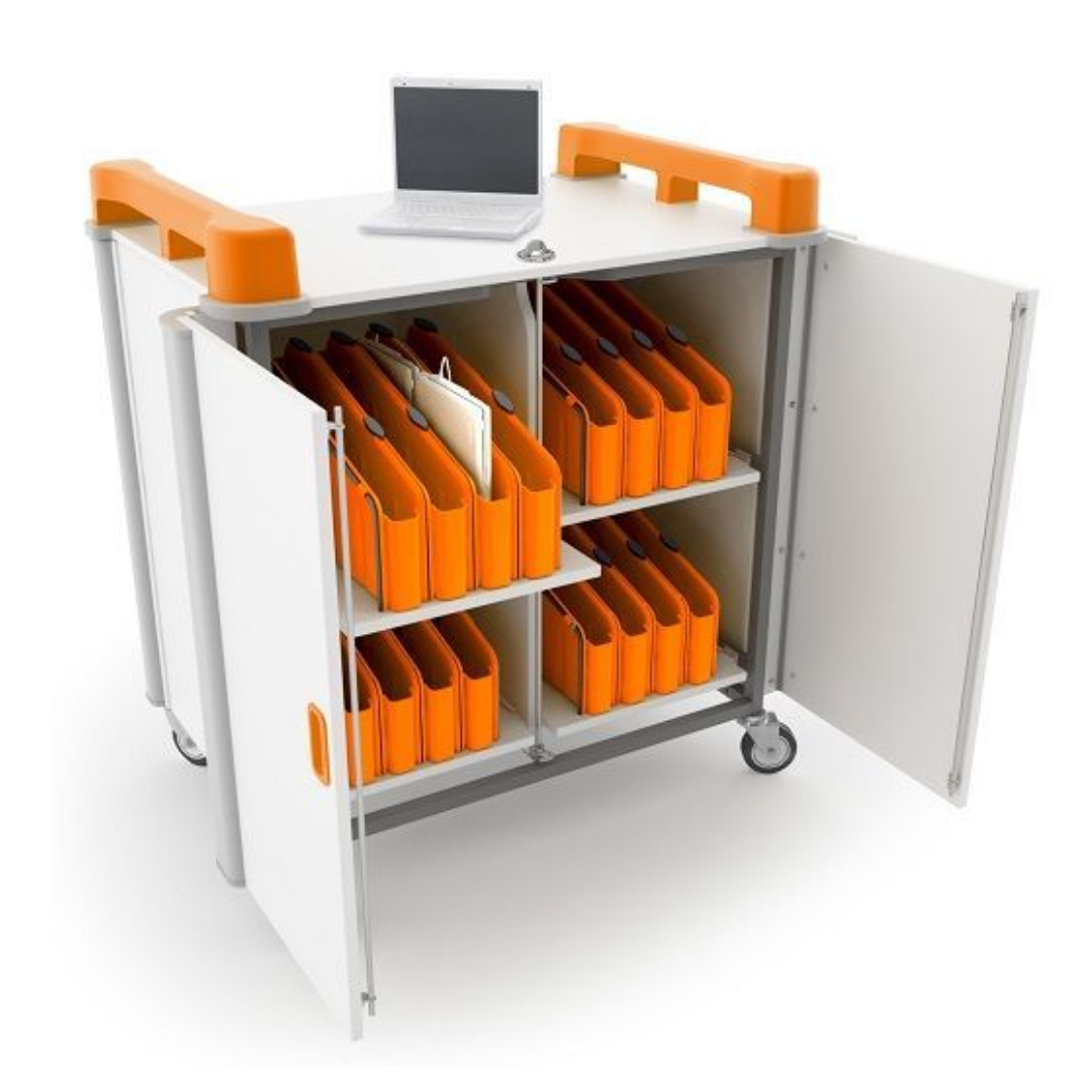 LapCabby Mini 32V Laptop Storage & Charging Trolley- Orange