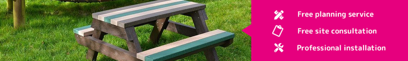 picnic benches